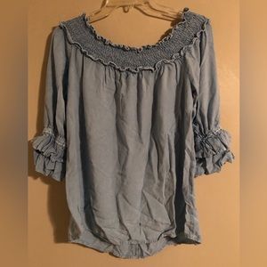 Style and Envy Off Shoulder Denim Top Size Large